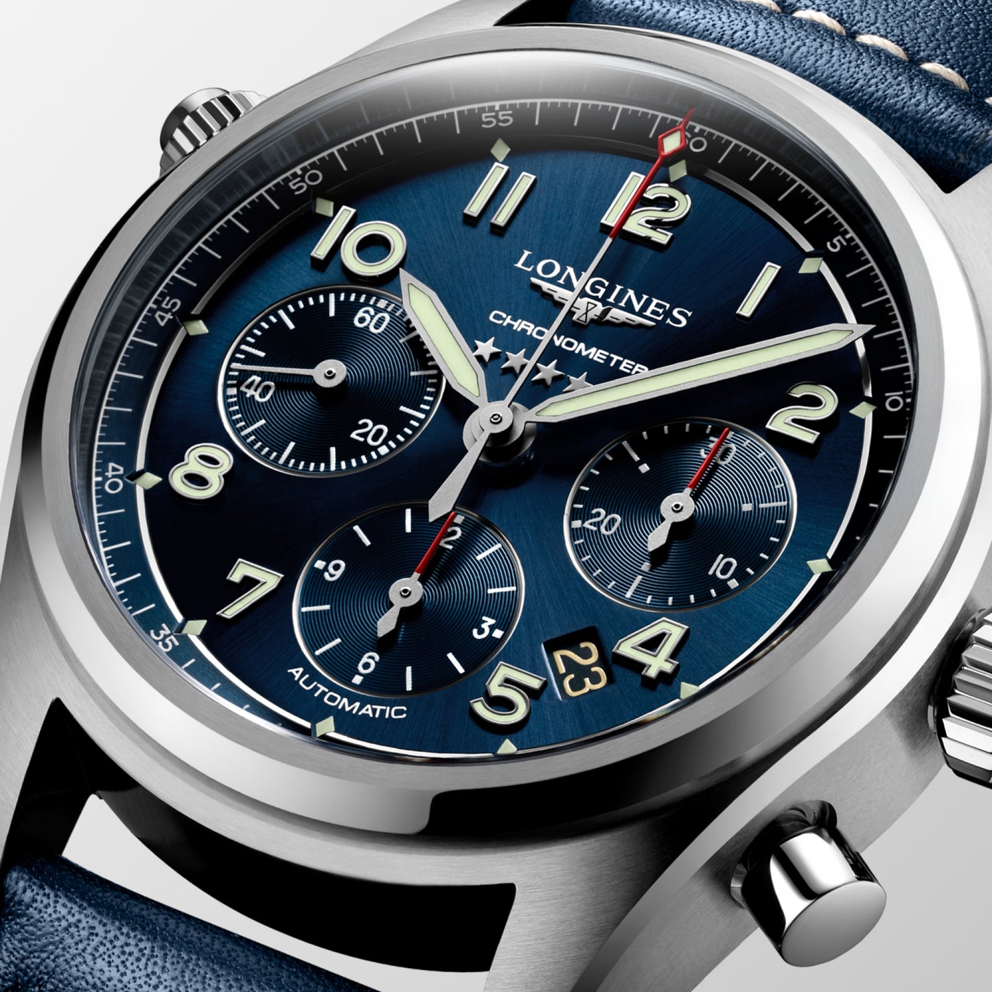 Longines Spirit Automatic Chronograph 42 MM Blue Dial SS Watch L38204930