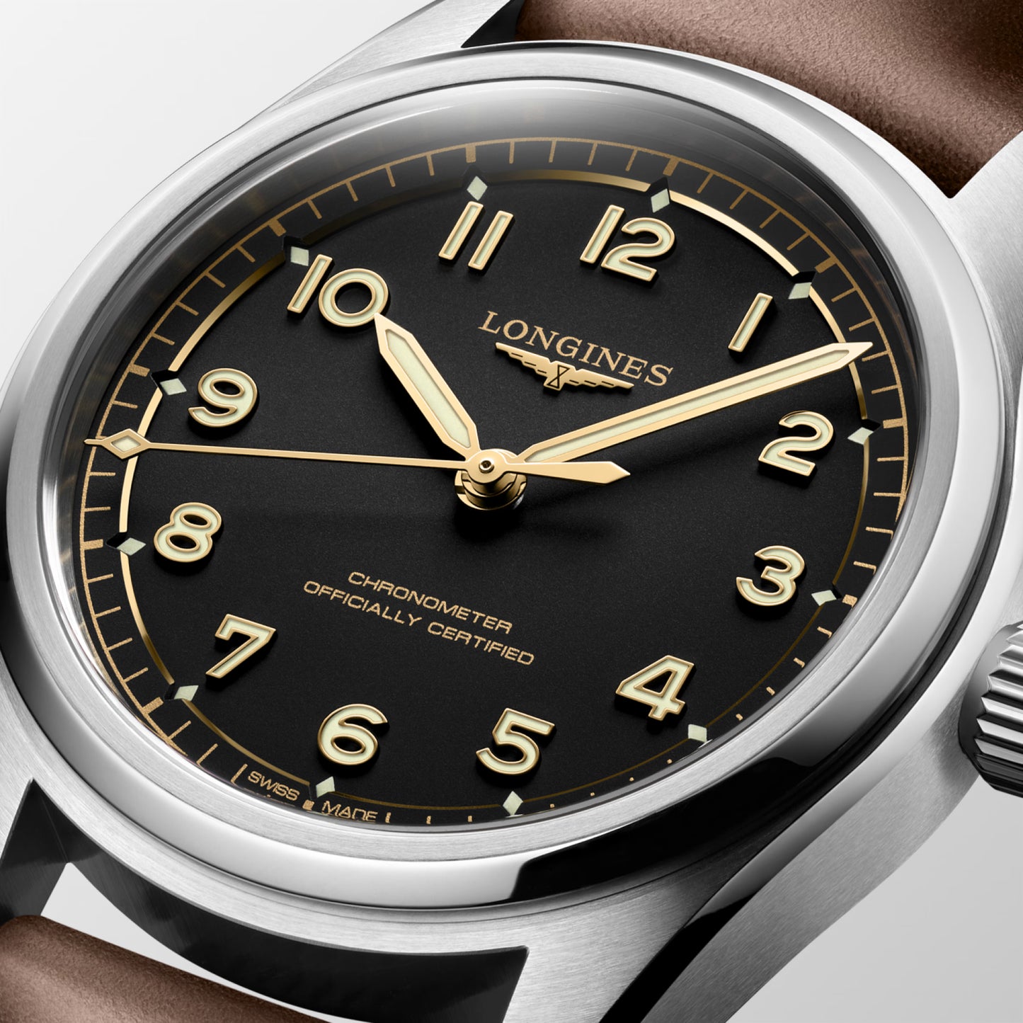 Longines Spirit Pilot 39 MM Automatic Stainless Steel Black Dial Watch L38094532
