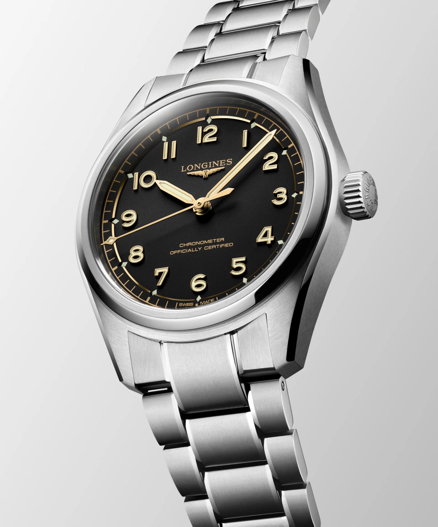 Longines Spirit Pilot 39 MM Automatic Stainless Steel Black Dial Watch L38094536