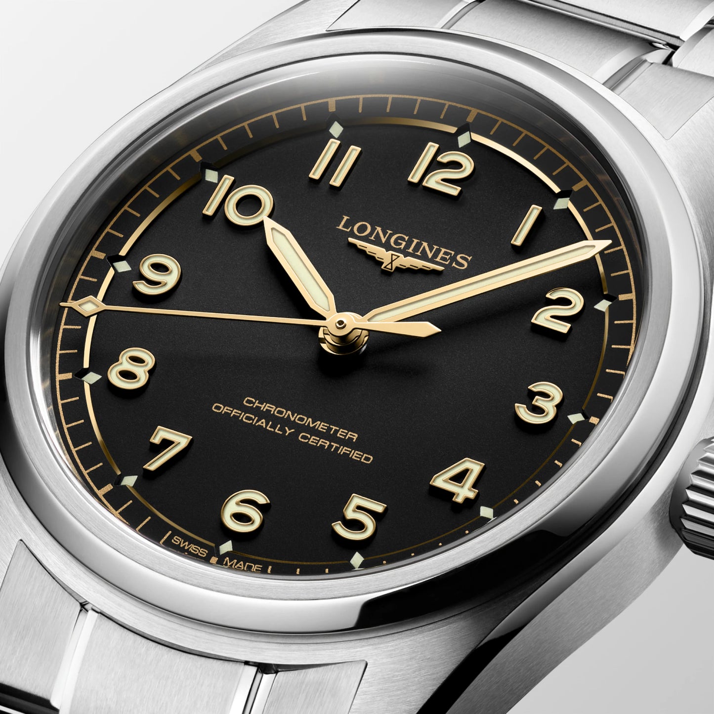 Longines Spirit Pilot 39 MM Automatic Stainless Steel Black Dial Watch L38094536