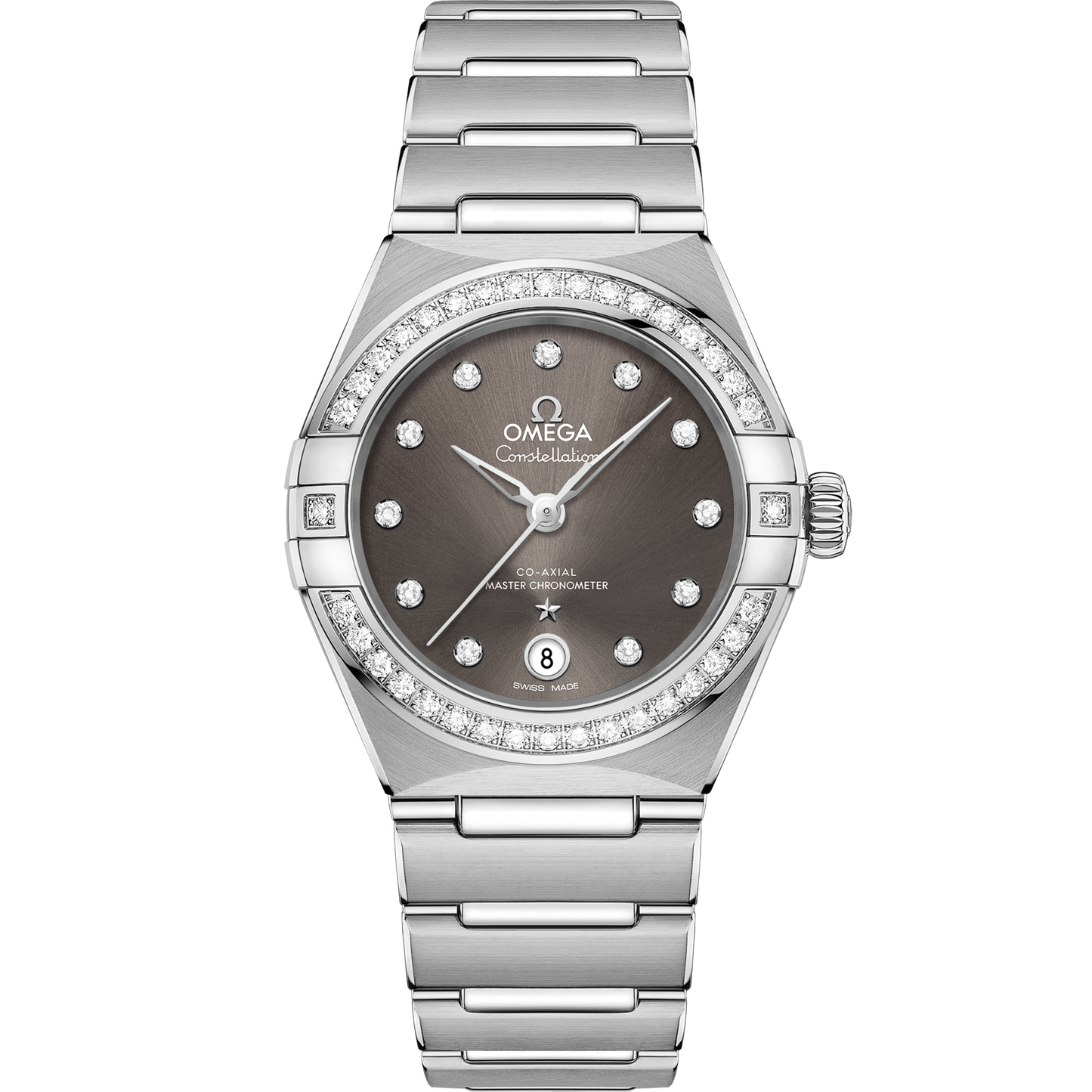 Omega Constellation 29mm Diamond Bezel Grey Diamond Dial 131.15.29.20.56.001