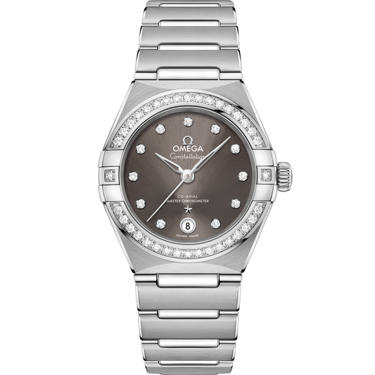 Omega Constellation 29mm Diamond Bezel Grey Diamond Dial 131.15.29.20.56.001