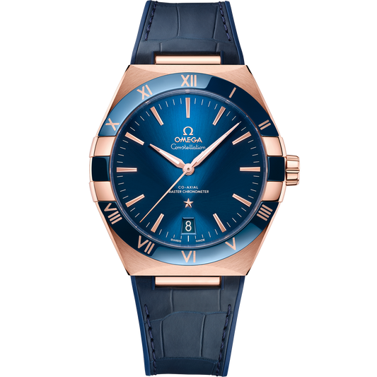 Omega Constellation 41mm Sedna Gold Blue Dial 131.63.41.21.03.001