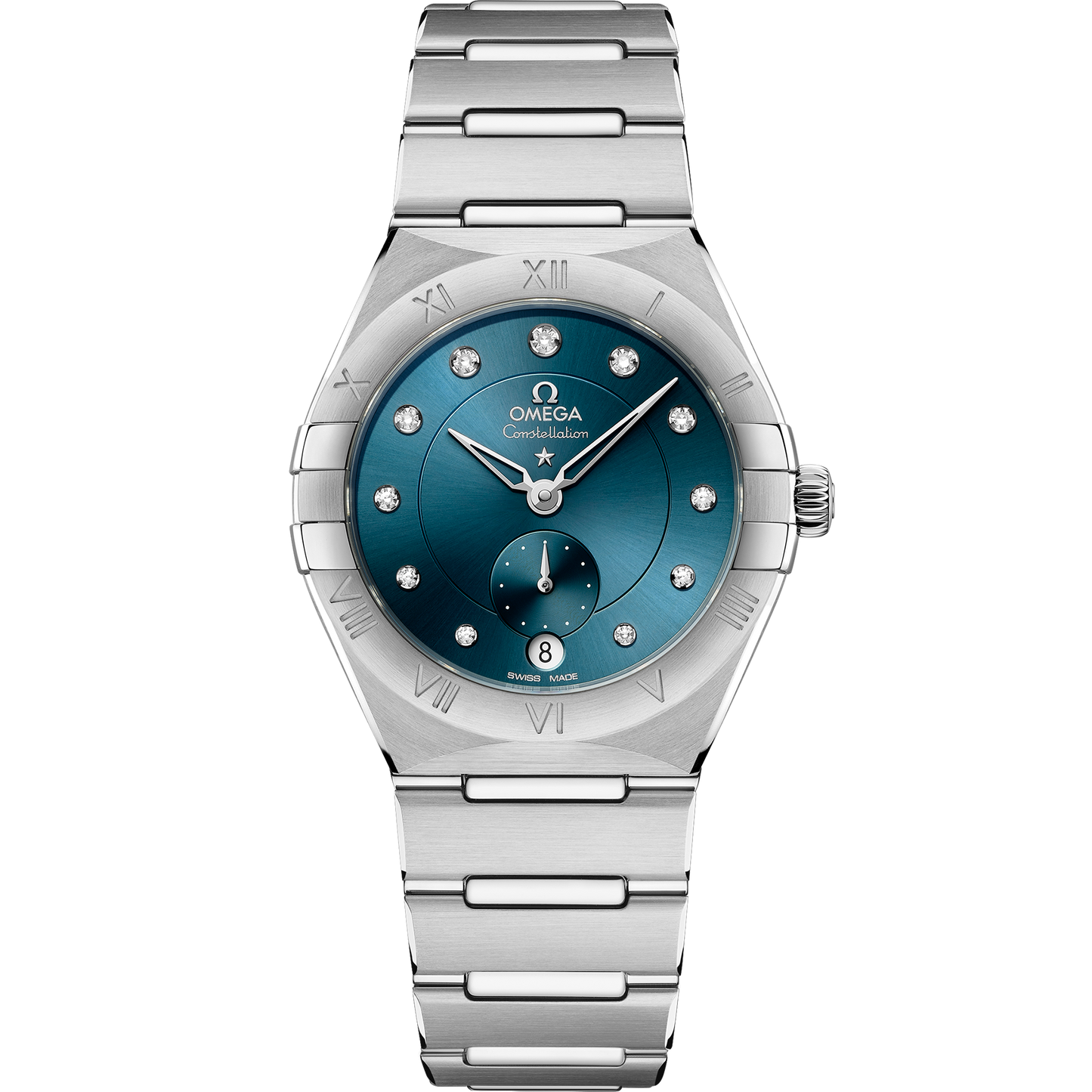 Omega Constellation Small Seconds 34mm Peacock Blue Dial 131.10.34.20.53.001