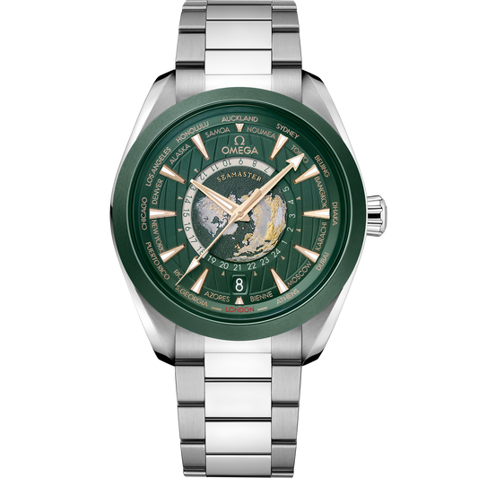 Omega Seamaster Aqua Terra 150M Worldtimer 43mm Green Dial 220.30.43.22.10.001