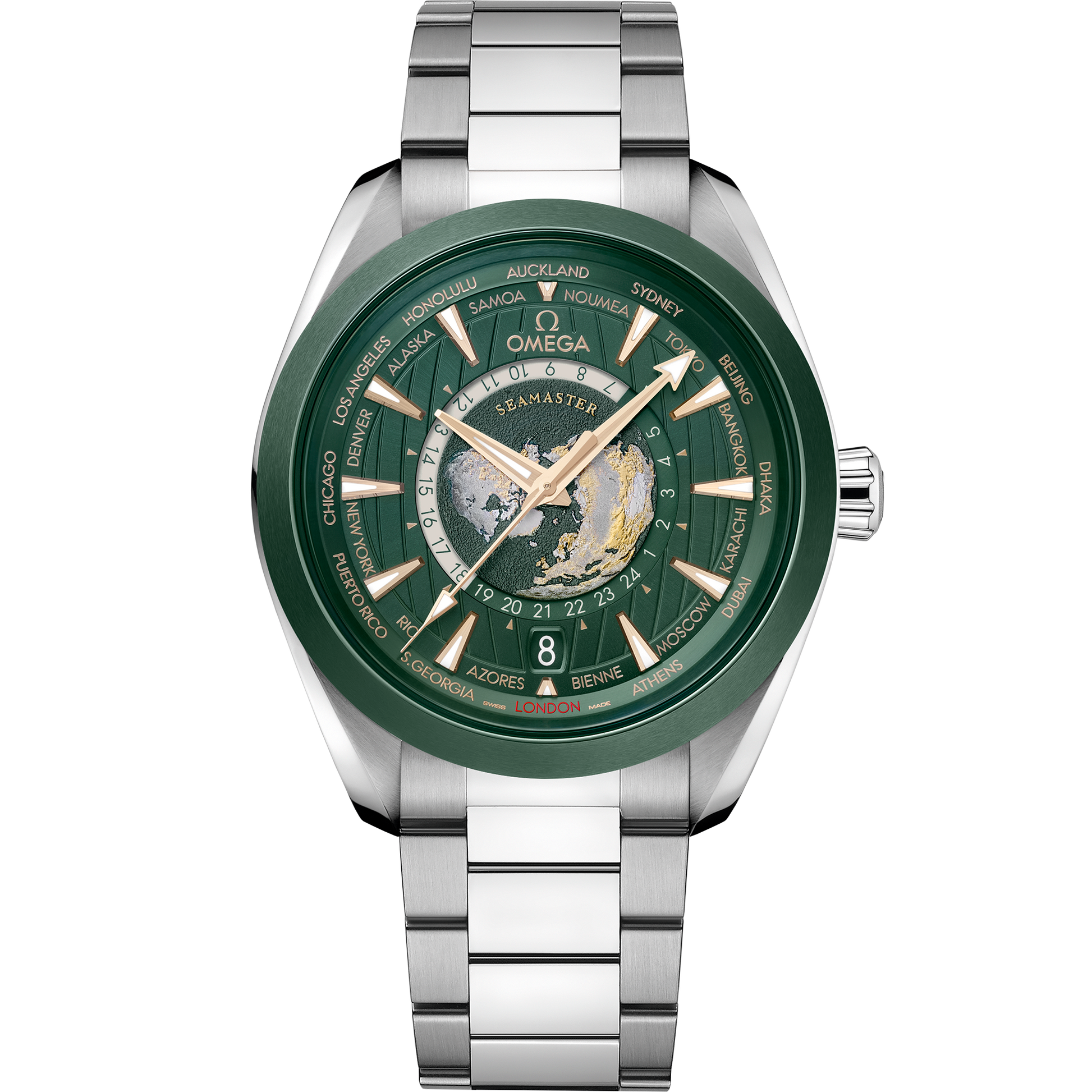 Omega Seamaster Aqua Terra 150M Worldtimer 43mm Green Dial 220.30.43.22.10.001