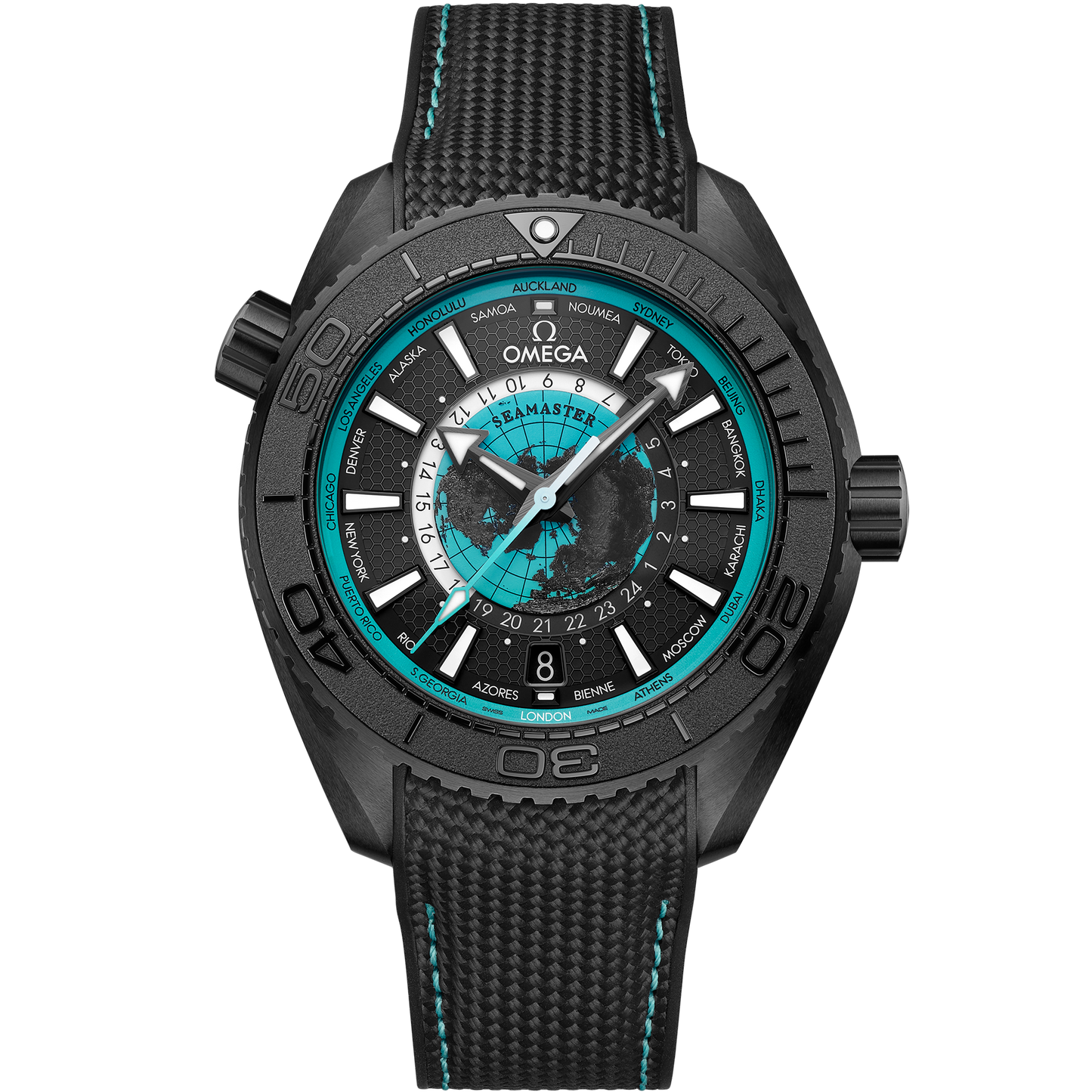 Omega Seamaster Planet Ocean 600M GMT Worldtimer 45.5mm Black Dial 215.92.46.22.01.006