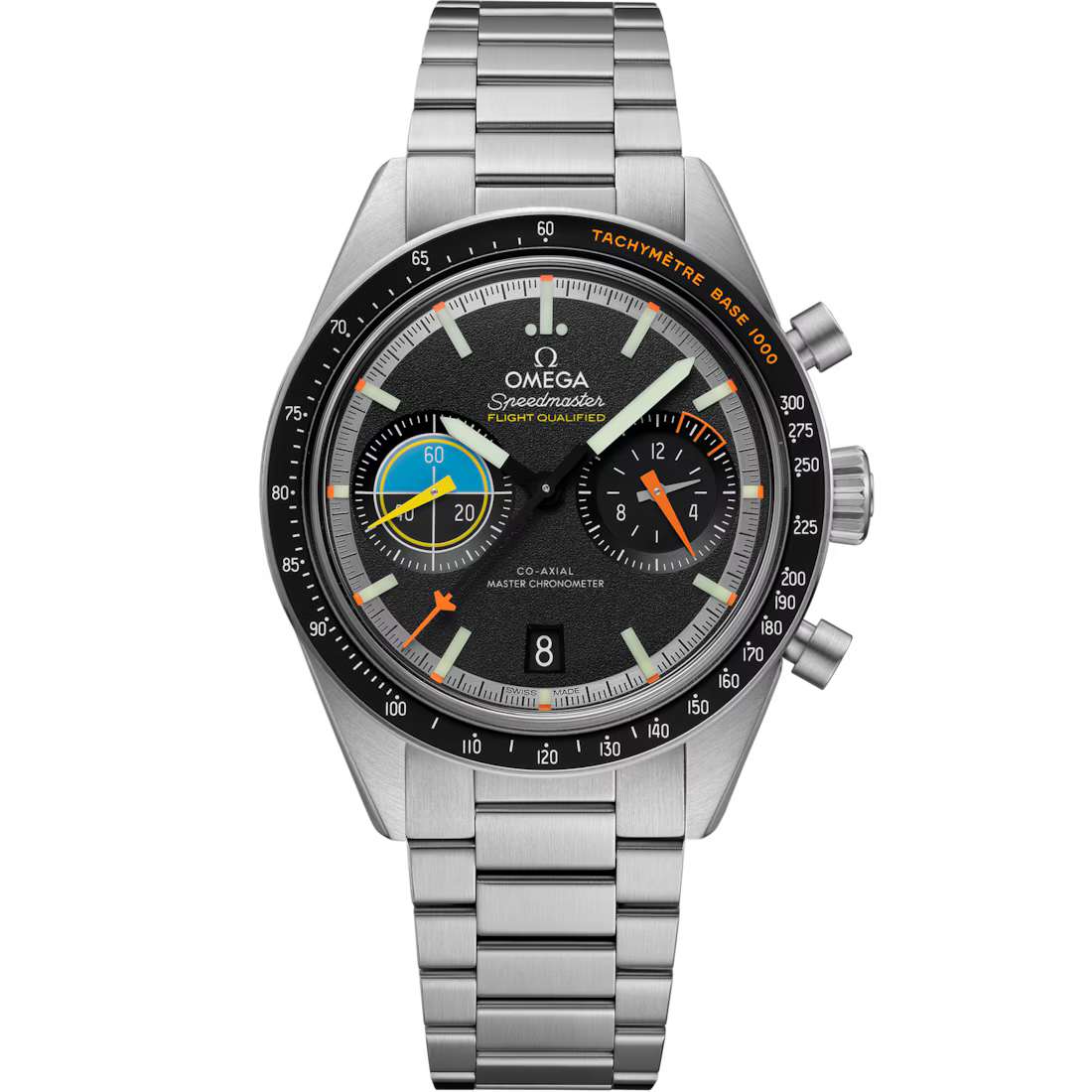 Omega Speedmaster Pilot 40.85 MM Steel On Steel Black Dial Watch 33210415101002