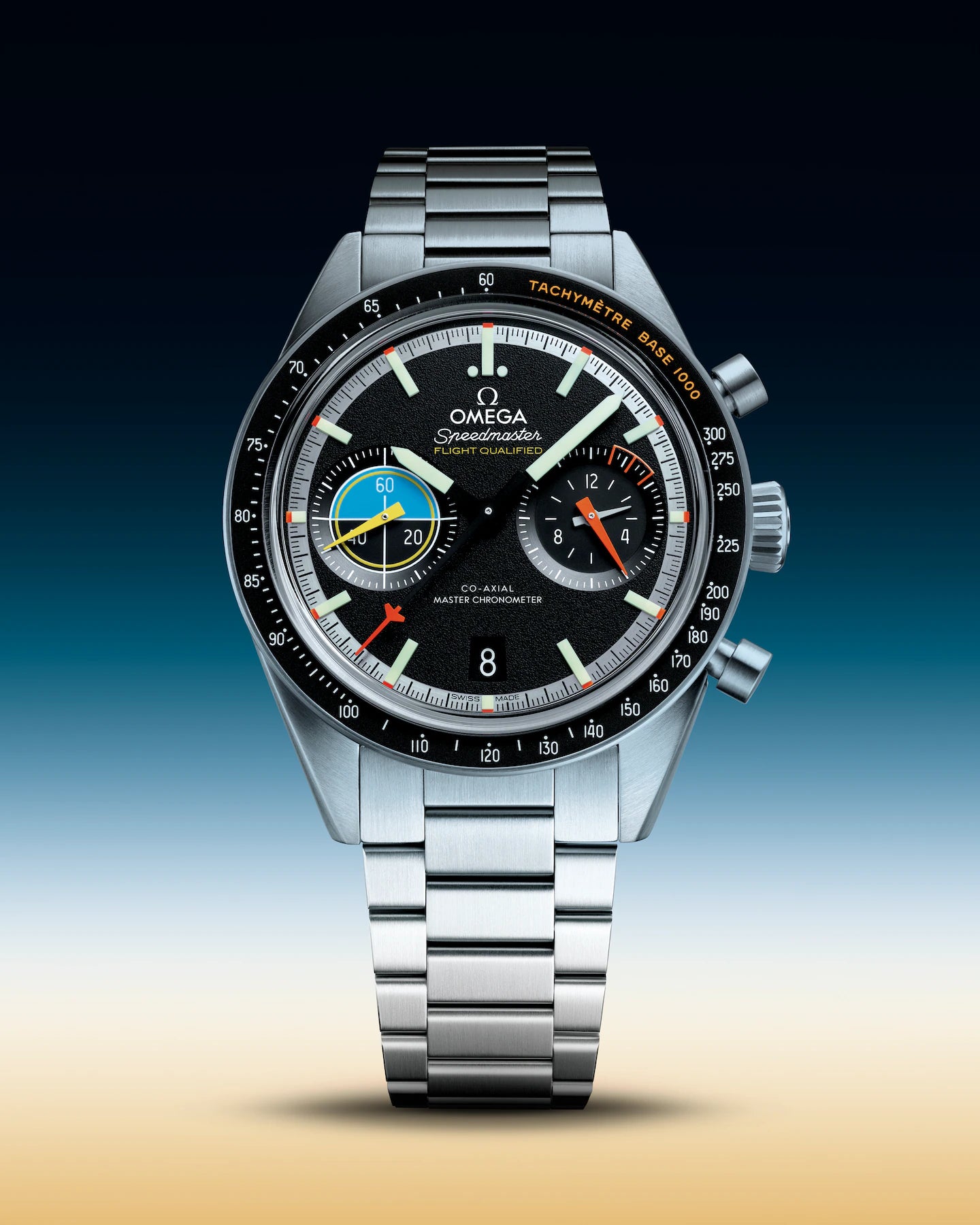 Omega Speedmaster Pilot 40.85 MM Steel On Steel Black Dial Watch 33210415101002