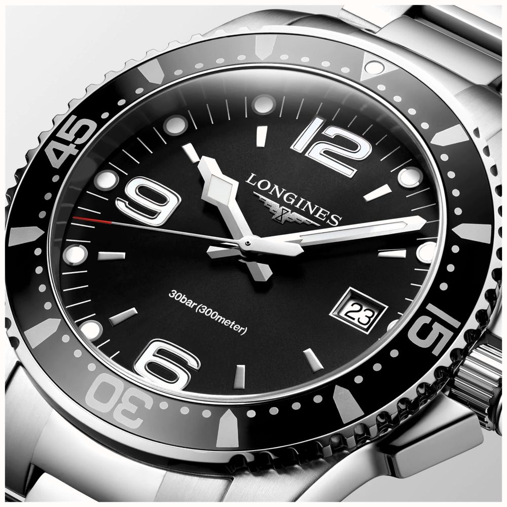 Longines HydroConquest 43 MM Stainless Quartz Black Dial Watch L37404566
