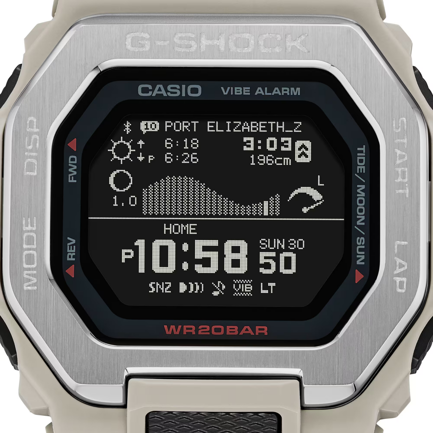 Casio G-Shock G-Glide Quartz White Resin Watch GBX-100-8
