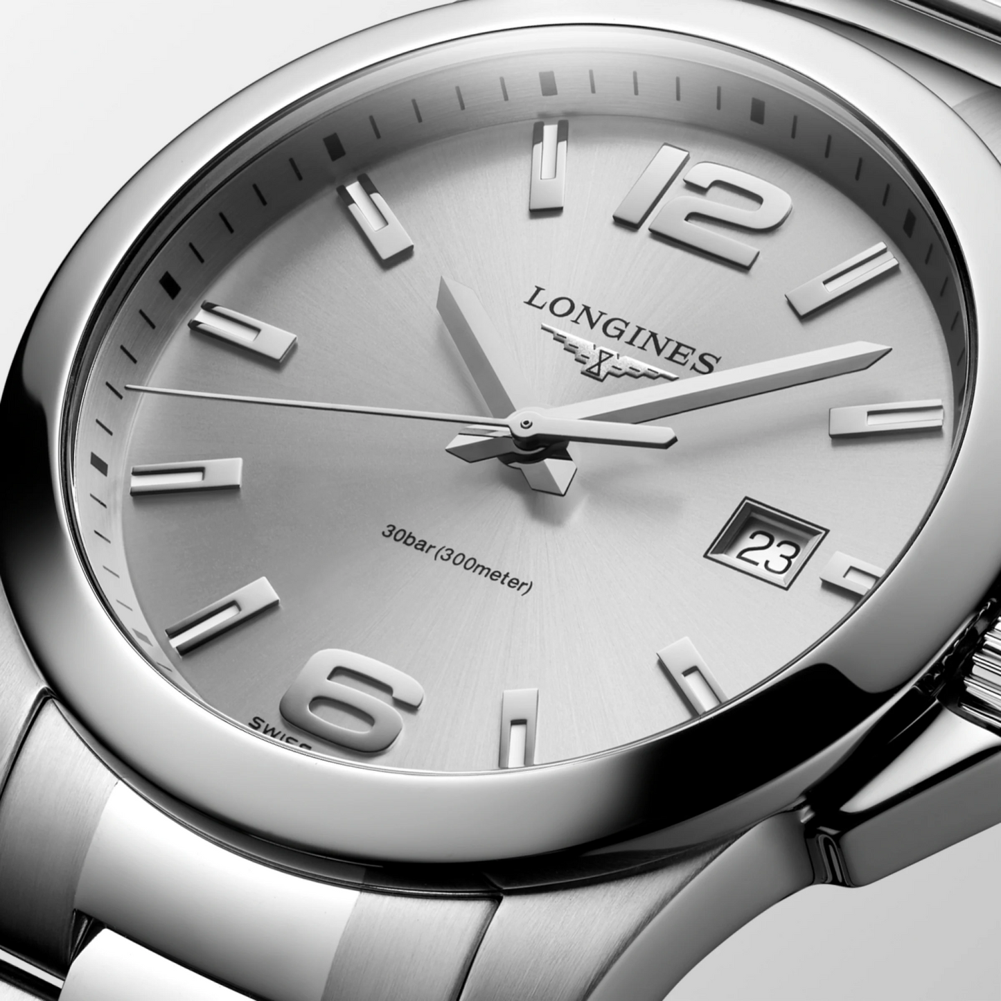 Longines Conquest 41 MM Stainless Steel Silver Dial Quartz Watch L37594766