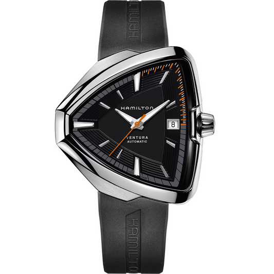 Hamilton Ventura Elvis 80 Automatic Black Dial Rubber Strap Watch H24555331