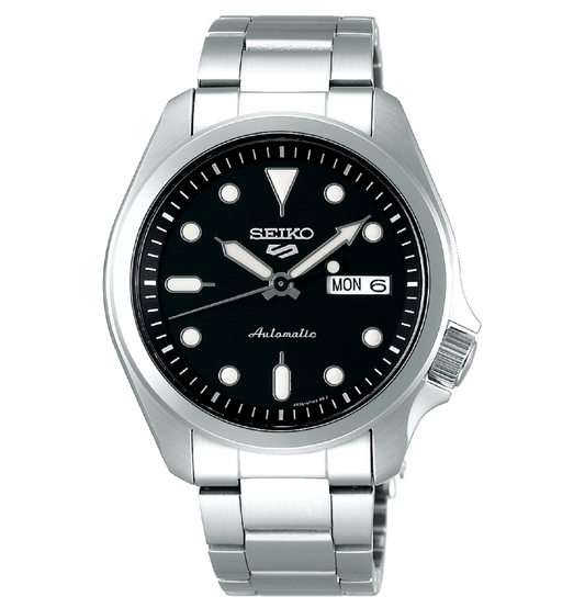 Seiko 5 Sports 40 MM Full Stainless Steel Black Dial Automatic Watch - SRPE55K1