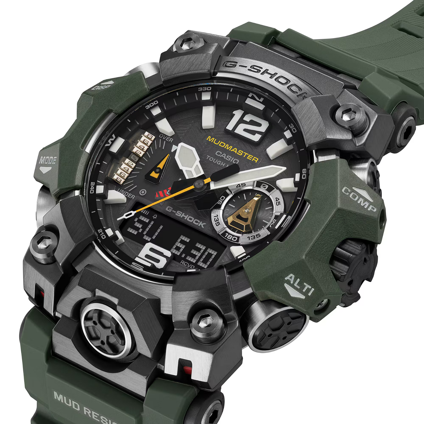 Casio G-Shock Master Of G Mudmaster Solar Radio Resin Green Watch GWG-B1000-3A