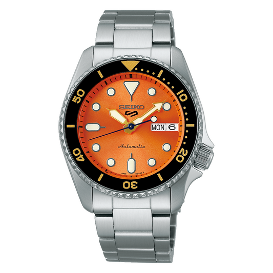 Seiko 5 Sports SKX Sports Style 38 MM Orange Dial SS Automatic Watch - SRPK35K1
