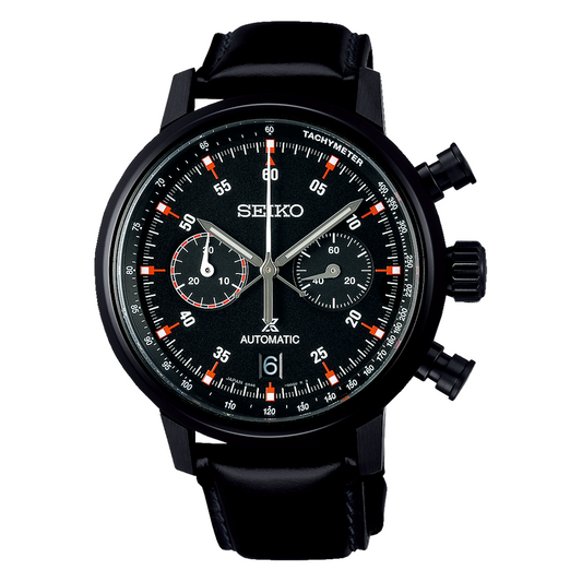 Seiko Prospex Speedtimer Mechanical Chronograph 42.5 MM LE Black Watch SRQ045J1