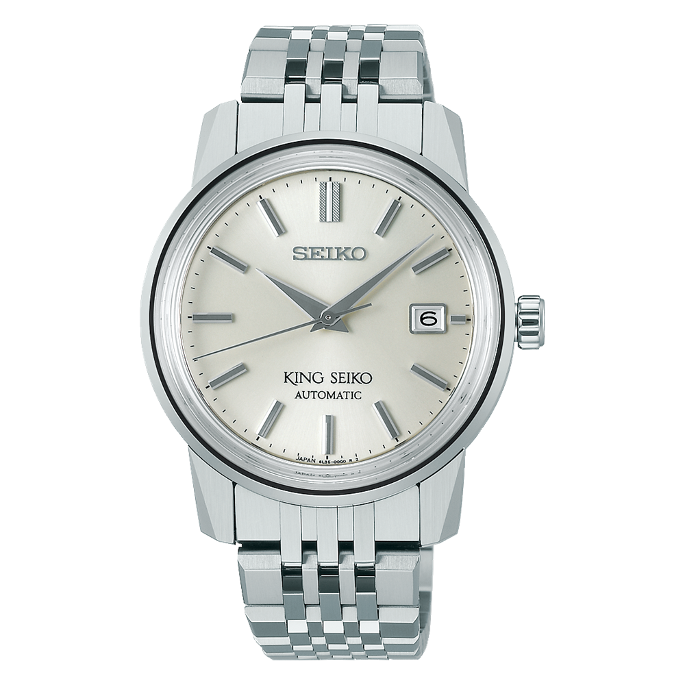 King Seiko Stainless Steel 38.6 MM Sunray Silver Dial Automatic Watch - SJE089J1