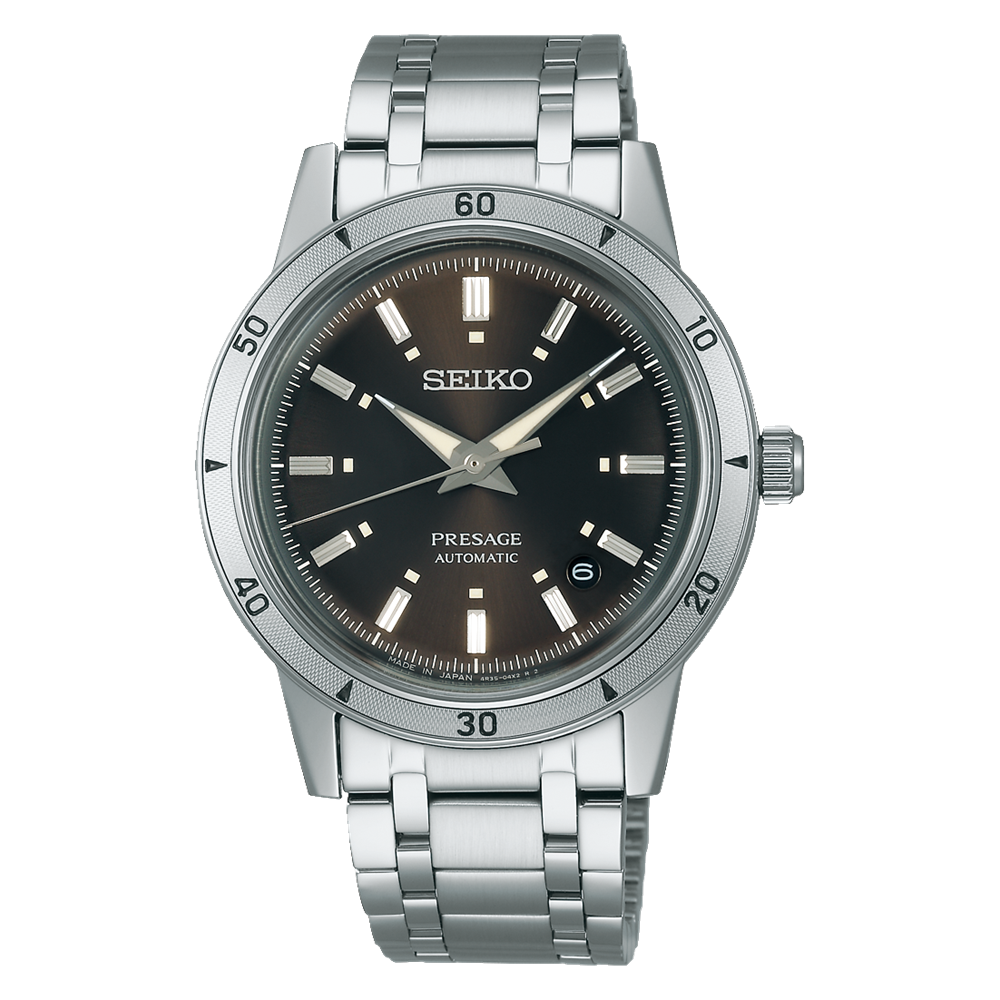 Seiko Presage 60's Style 39.5 MM Brown Dial Automatic Watch SRPL09J1