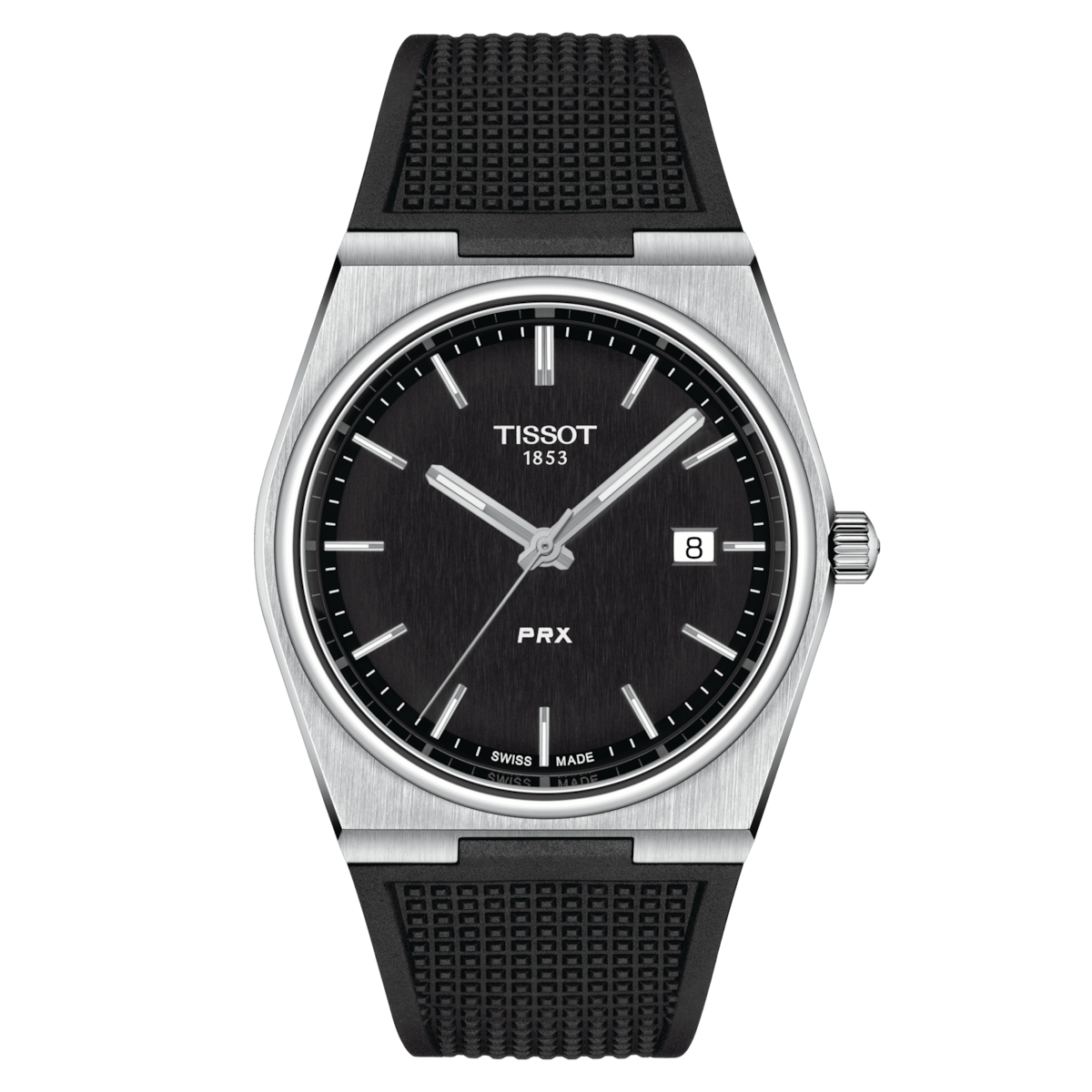 Tissot PRX 40 MM SS Rubber Bracelet Black Dial Quartz Watch T137.410.17.051.00