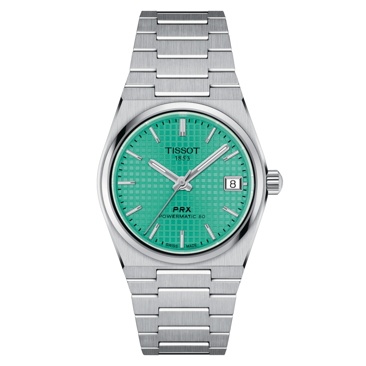 TISSOT PRX POWERMATIC 80 35MM SS TEAL DIAL WATCH T137.207.11.091.01