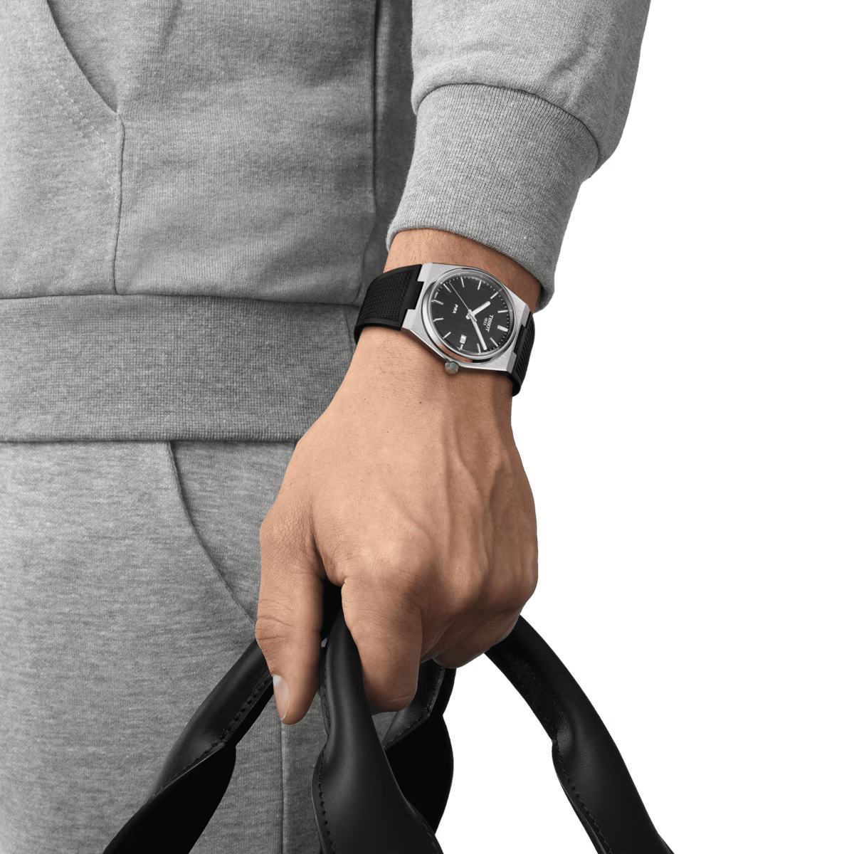 Tissot PRX 40 MM SS Rubber Bracelet Black Dial Quartz Watch T137.410.17.051.00