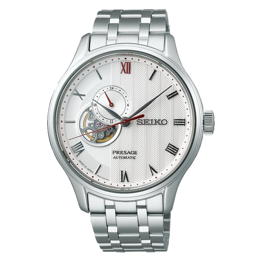 Seiko Presage Japanese Garden Automatic White Dial SS Watch - SSA443J1