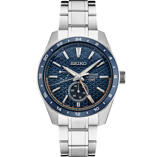 Seiko Presage Sharp Edge 42.2 MM GMT Automatic Stainless Steel Watch - SPB217J1