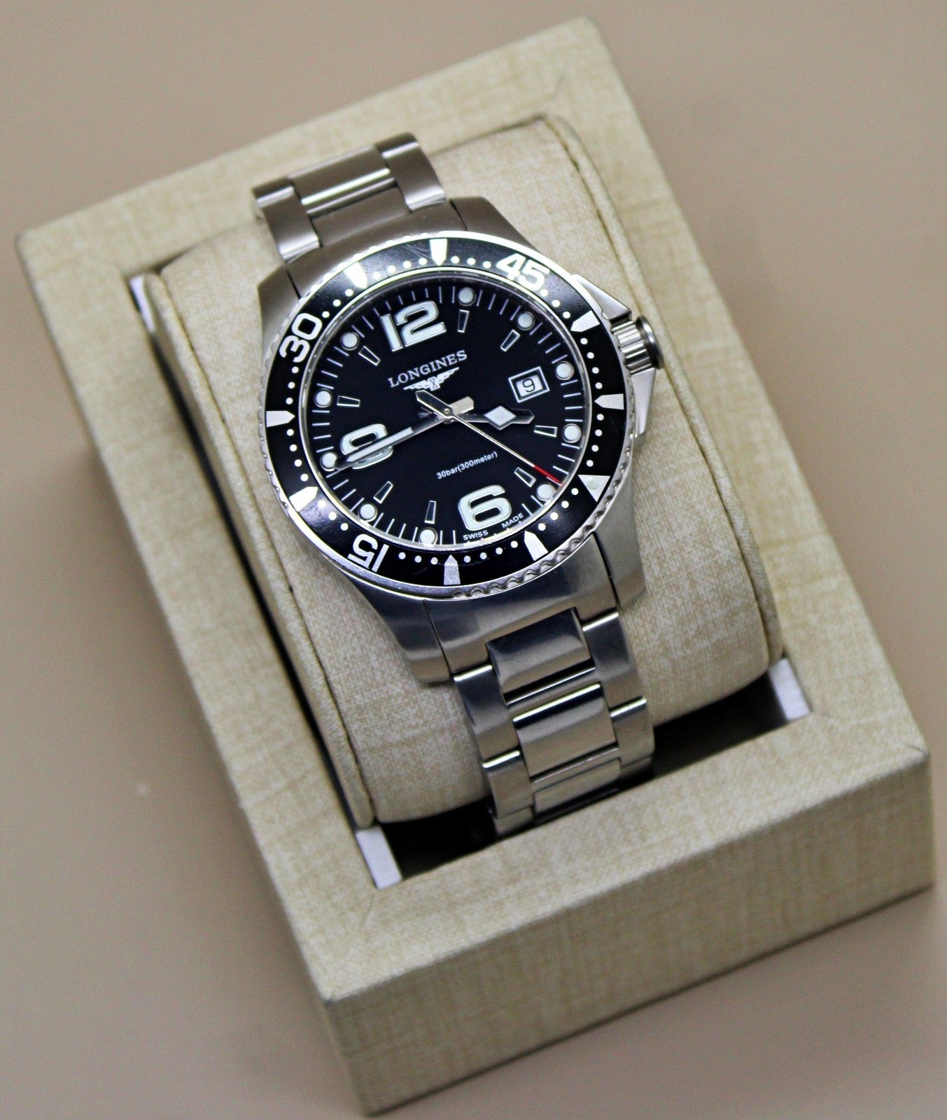 Longines HydroConquest 43 MM Stainless Quartz Black Dial Watch L37404566
