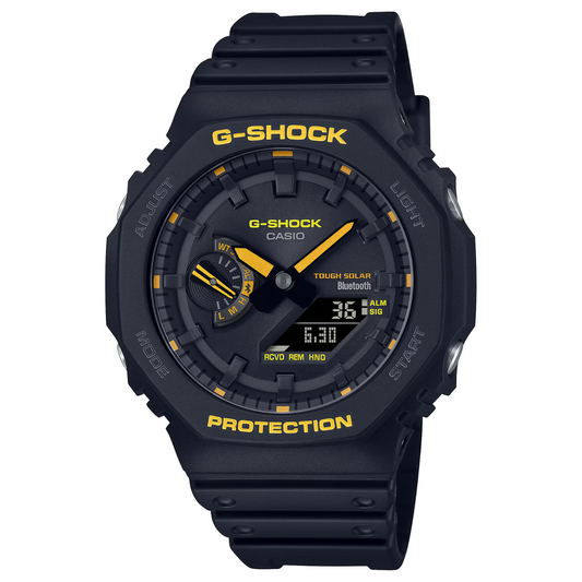 Casio G-Shock Analog Digital Resin Bluetooth Blue and Yellow Watch GA-B2100CY-1