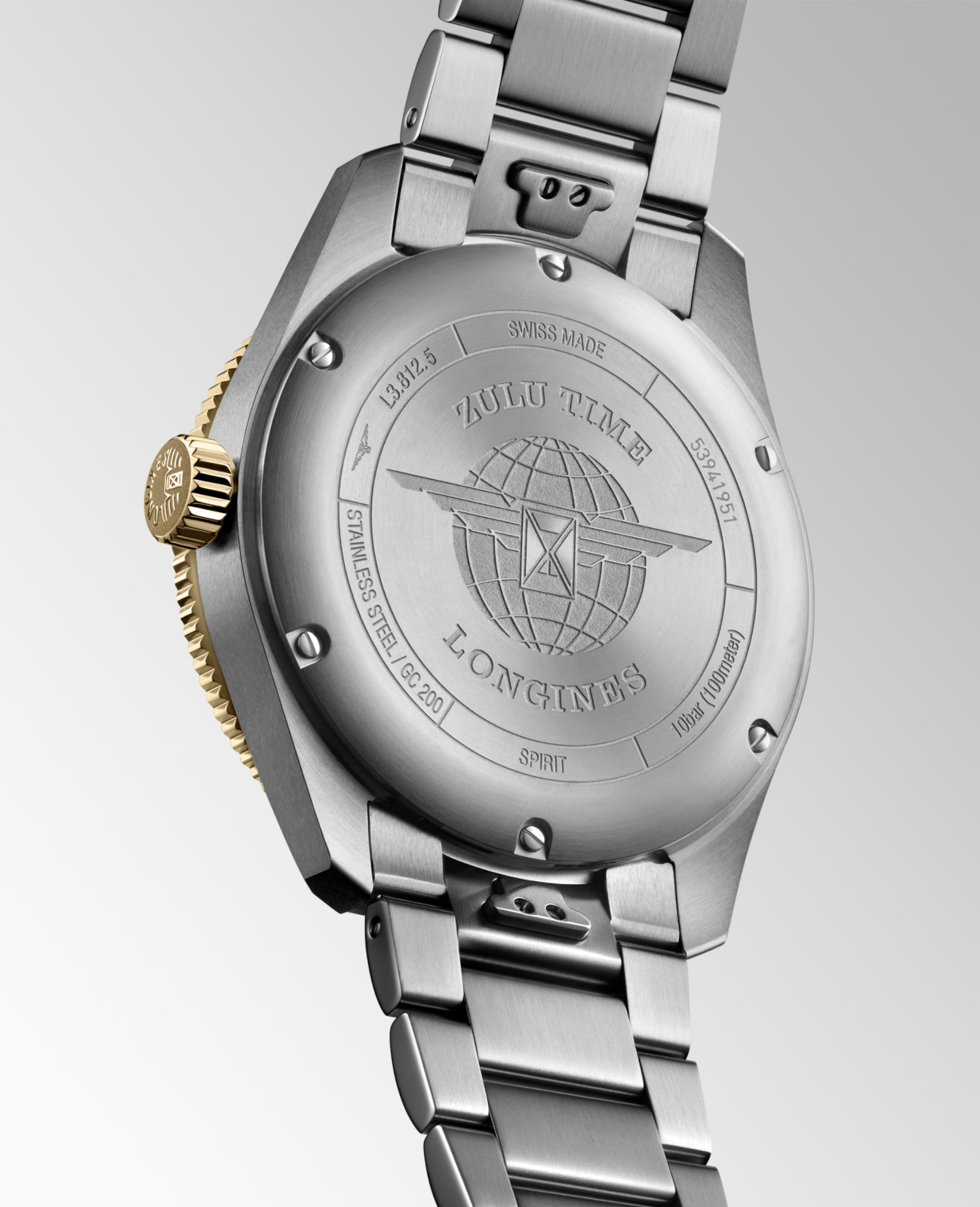 Longines Spirit Zulu Time 42 MM Chronometer 18K Gold Cap 200 Watch L38125536
