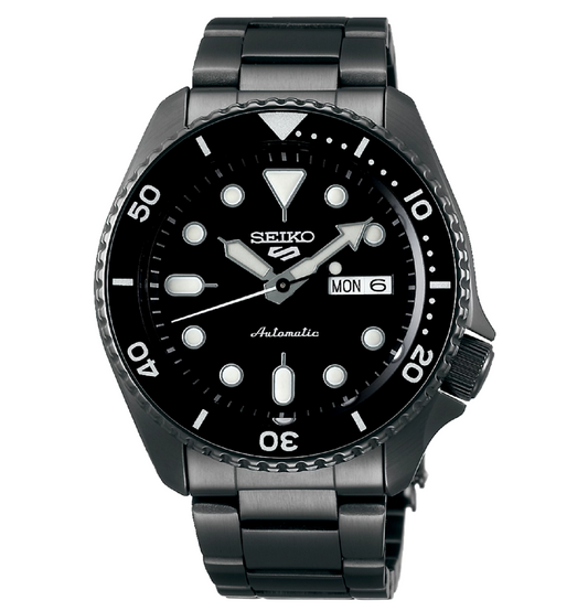 Seiko 5 Sports Full Stainless Steel Black IP 42.5mm Automatic Watch SRPD65K1