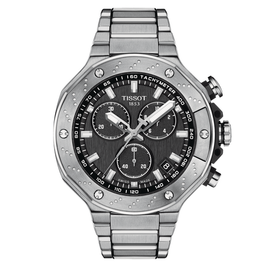 Tissot T-Race Chronograph 45 MM Quartz Black Dial Watch - T141.417.11.051.01