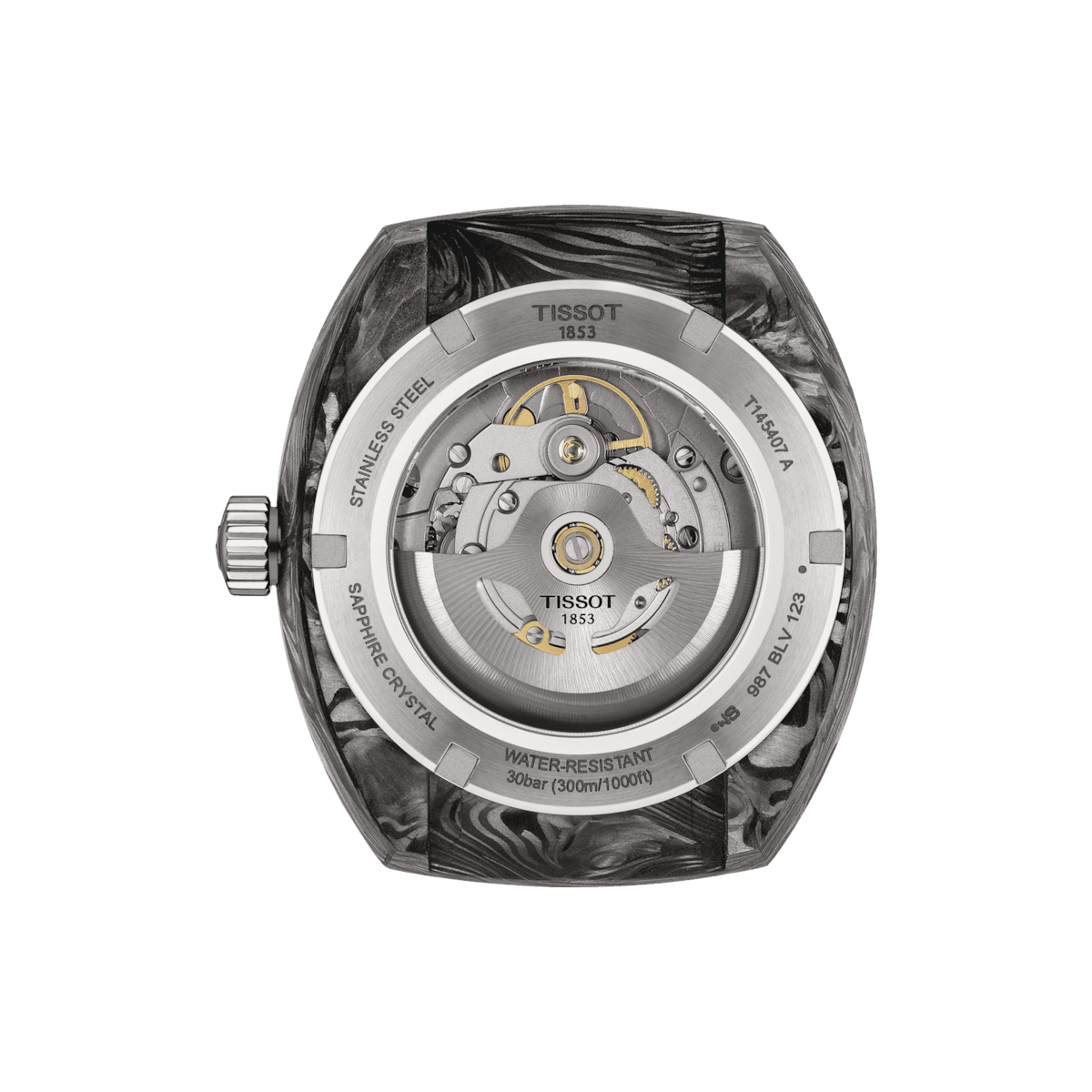 Tissot Sideral Powermatic 80 41 MM Automatic Carbon Watch - T145.407.97.057.00
