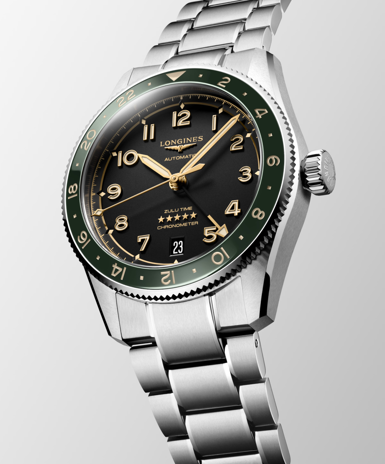 Longines Spirit Zulu Time 39 MM Chronometer Automatic Watch L38024636