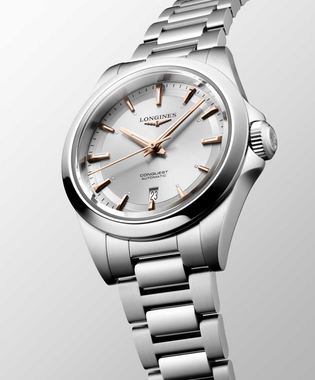 Longines Conquest 30 MM Stainless Steel Silver Dial Automatic Watch L33204726