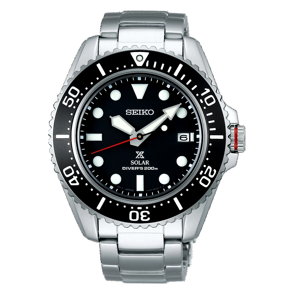 Seiko Prospex Solar 42.8 MM Stainless Steel Black Dial Watch - SNE589P1