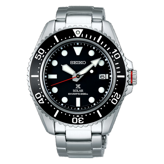 Seiko Prospex Solar 42.8 MM Stainless Steel Black Dial Watch - SNE589P1