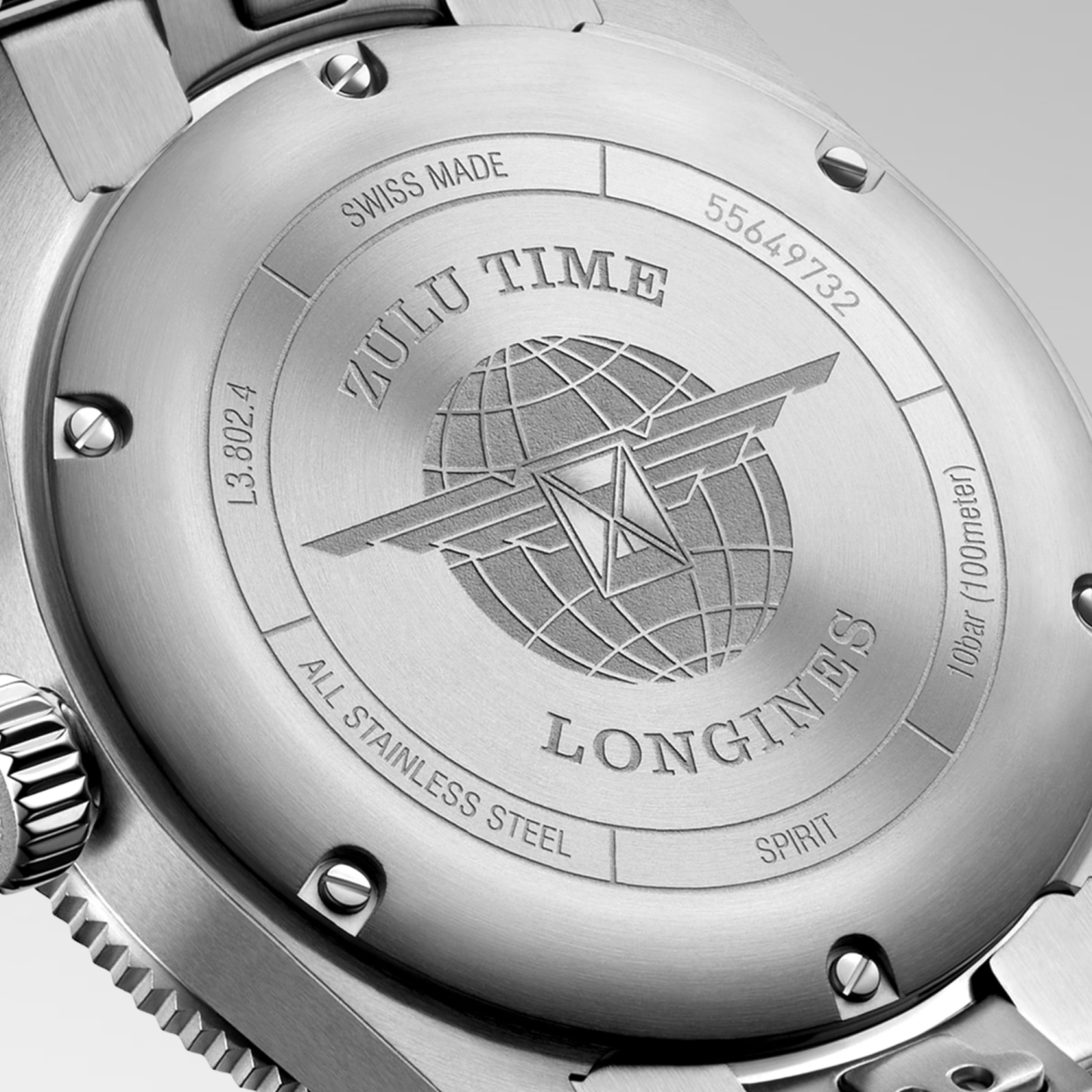 Longines Spirit Zulu Time 39 MM Chronometer Automatic Watch L38024636