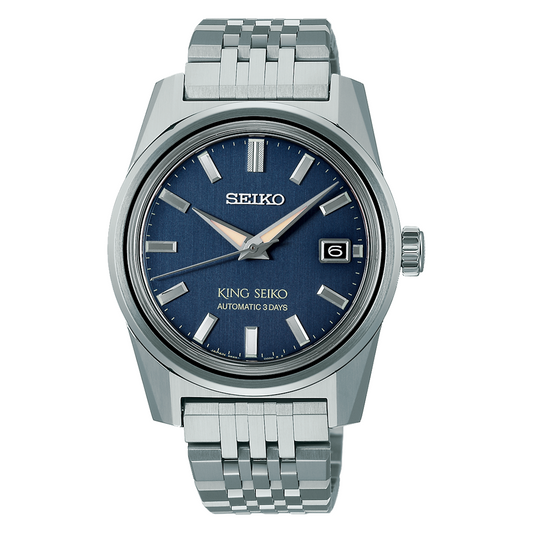 King Seiko Indigo Denim Full SS Automatic 38.3 MM Blue Dial Watch SPB389J1