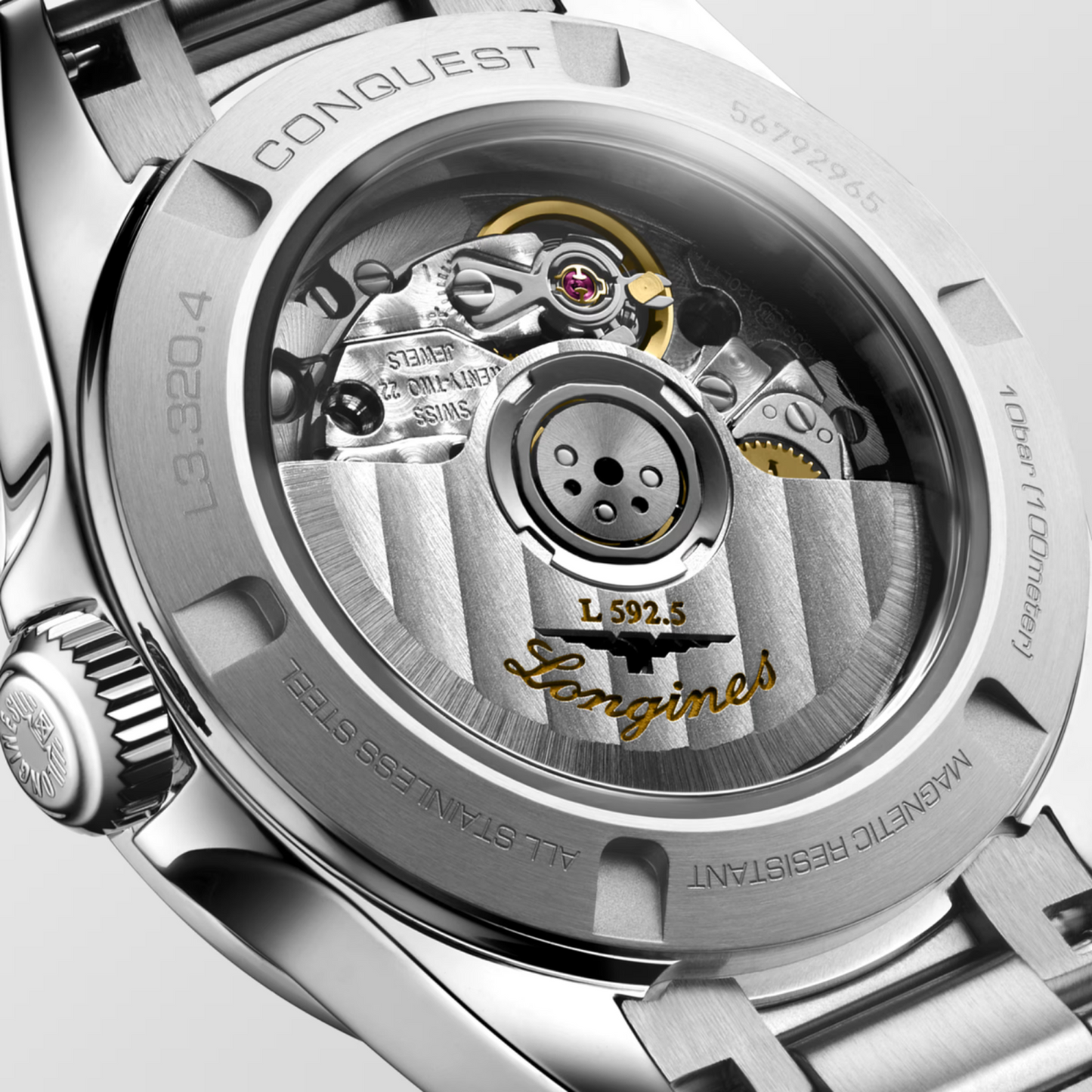 Longines Conquest 30 MM Stainless Steel Silver Dial Automatic Watch L33204726