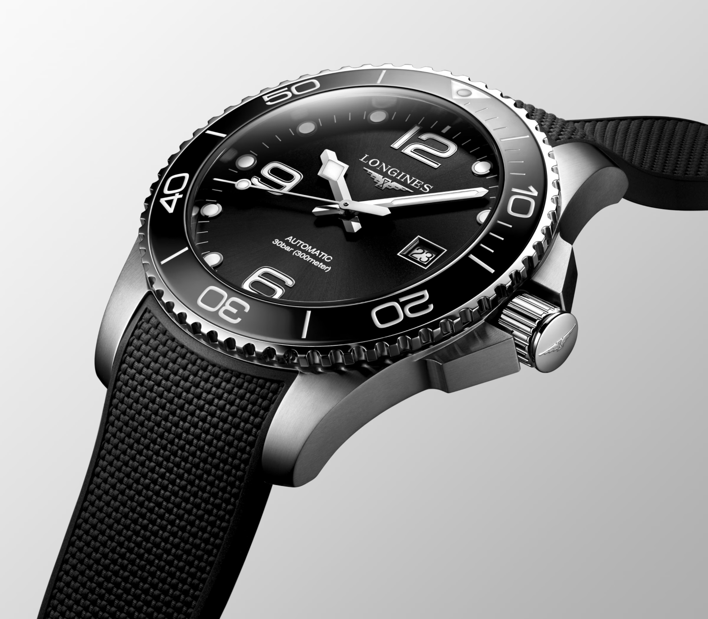 Longines Hydroconquest 43 MM Black Dial Automatic Rubber Strap Watch L37824569