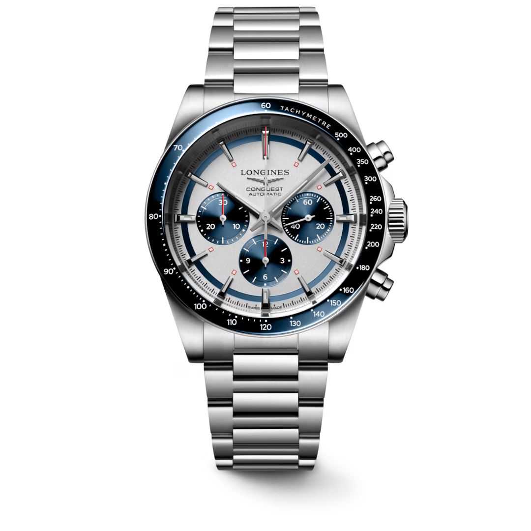 Longines Conquest Chronograph 42 MM White and Blue Dial Automatic Watch L38354986