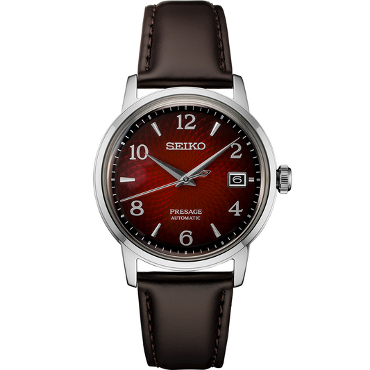 Seiko Presage Cocktail Time Negroni 38.5 MM Automatic Red Dial Watch SRPE41J1
