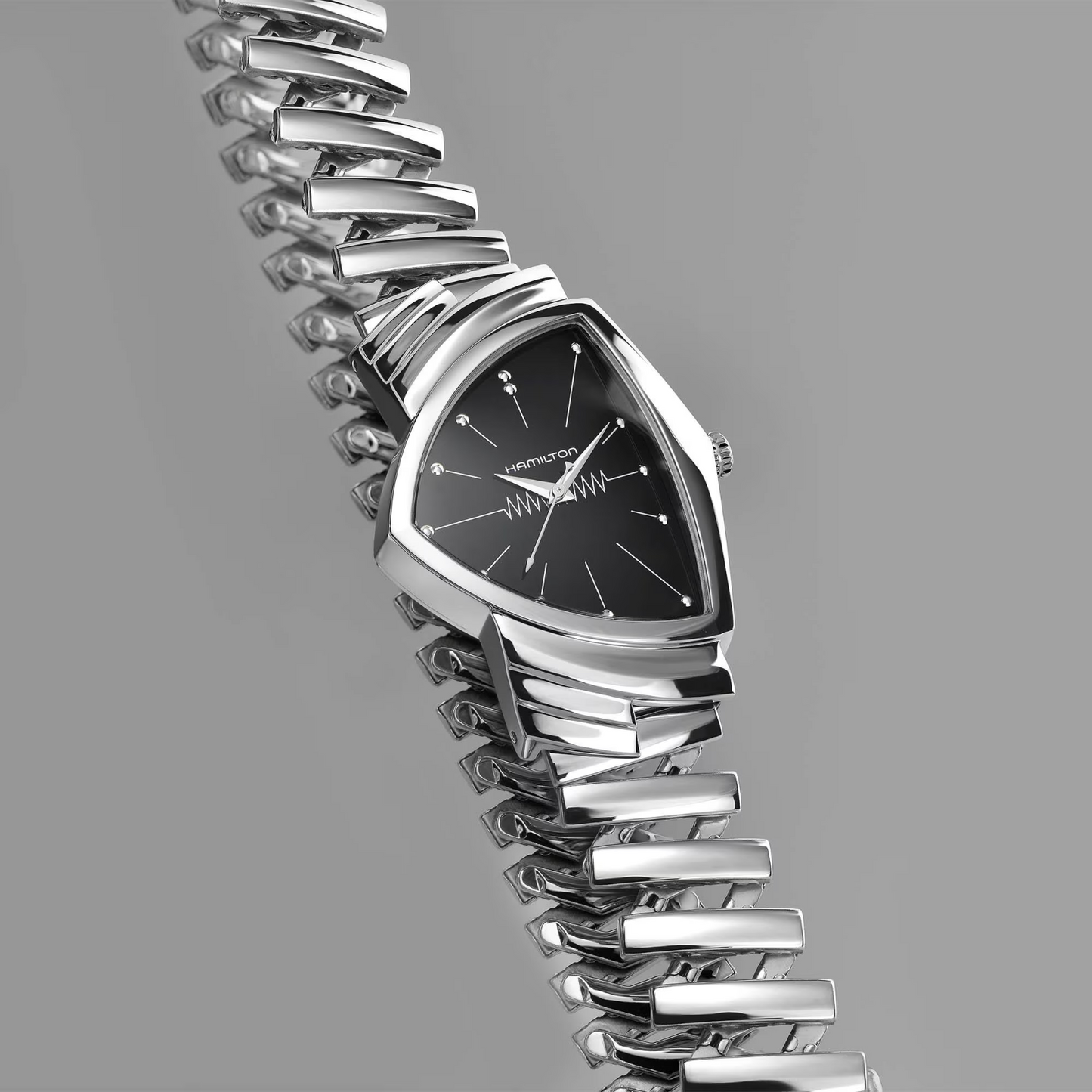 Hamilton Ventura Quartz Black Dial Stainless Steel Watch H24411232