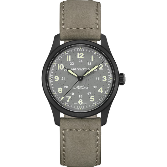 Hamilton Khaki Field Titanium Automatic 38 MM Leather Band Watch H70215880