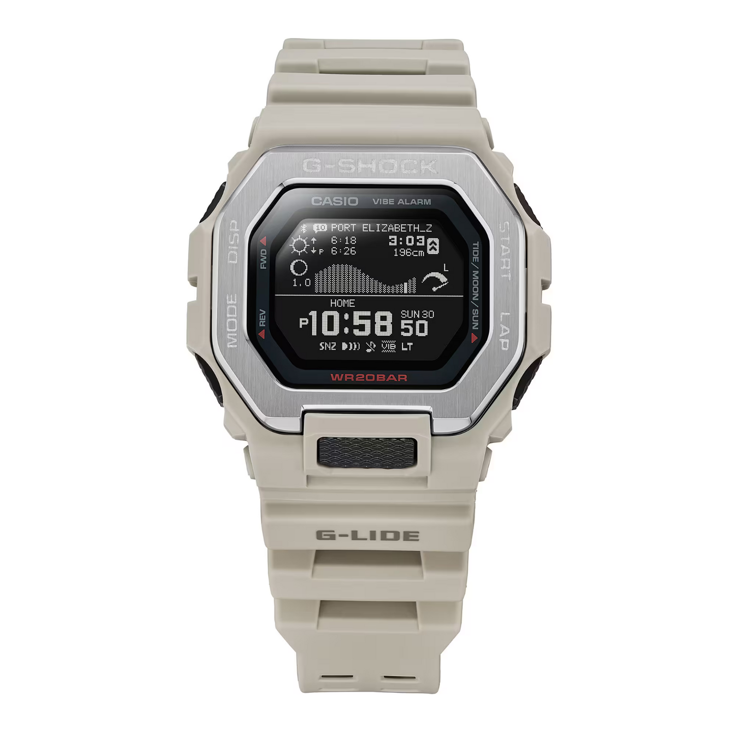 Casio G-Shock G-Glide Quartz White Resin Watch GBX-100-8