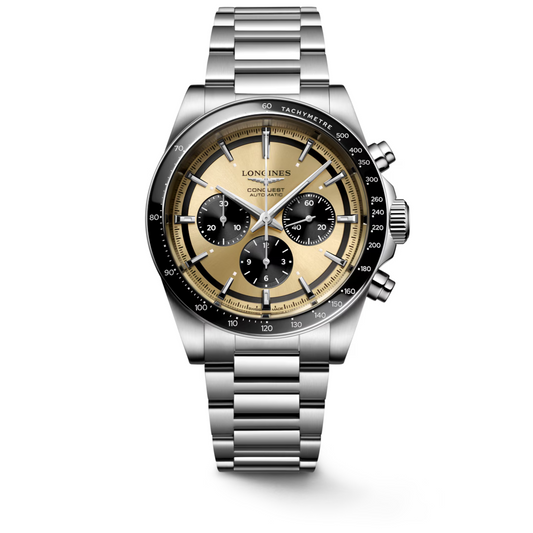 Longines Conquest Chronograph 42 MM Gold Dial Automatic Watch L38354326