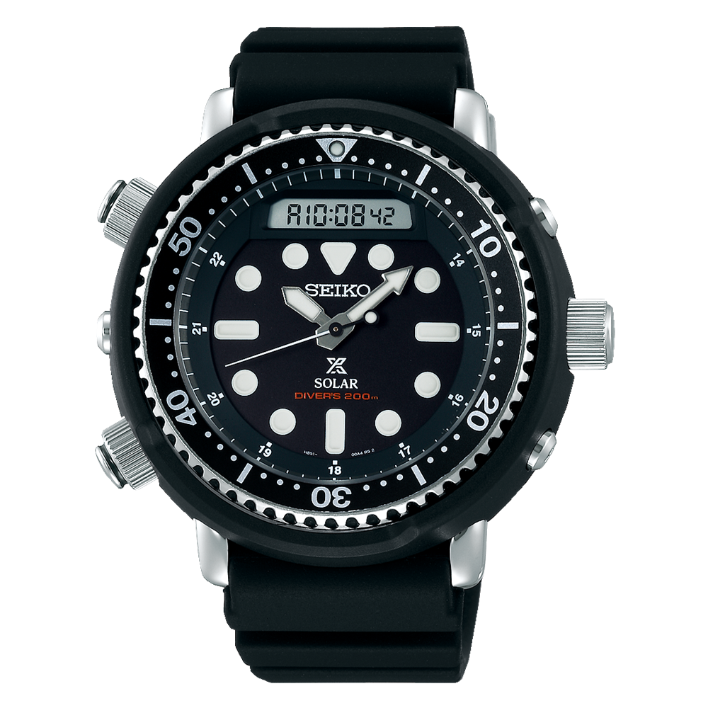 Seiko Prospex Sea 47.8 MM Black Solar Chronograph Watch SNJ025P1