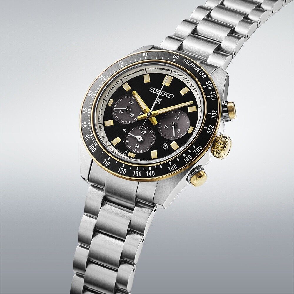Seiko Prospex Speedtimer 41.4 MM Solar Chronograph Black Dial Watch SSC941P1